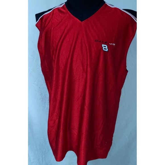 Chase Authentics Dale Earnhardt Jr 8 Large Red V-Neck Nascar Sleeveless Shirt - Picture 1 of 15